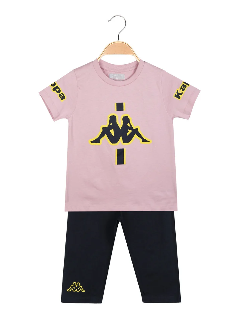 Completo sportivo 2 pezzi da bambina con leggings - rosa