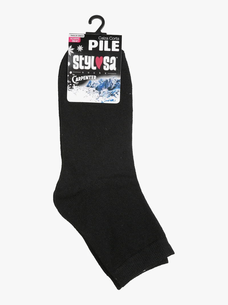 Calze corte donna in pile - nero