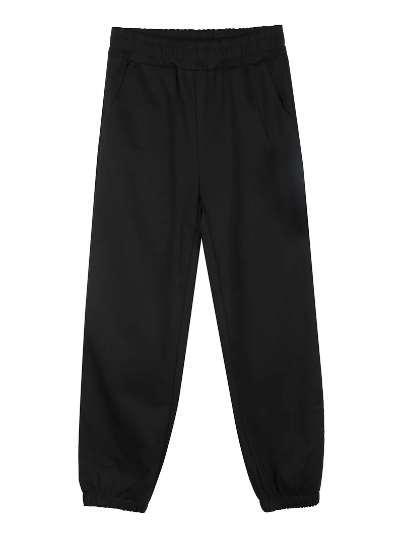 Completo tuta 3 pezzi da bambina con cappuccio e zip - nero
