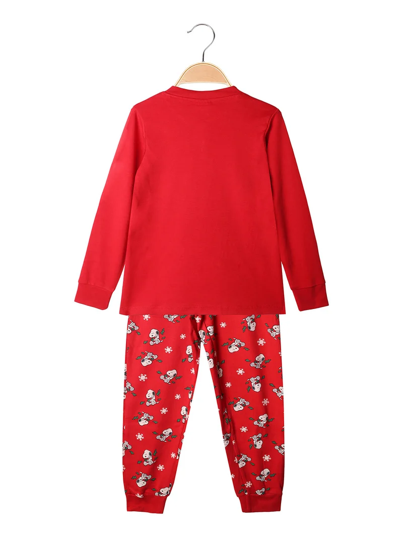 Snoopy pigiama natalizio da bambino in cotone - rosso