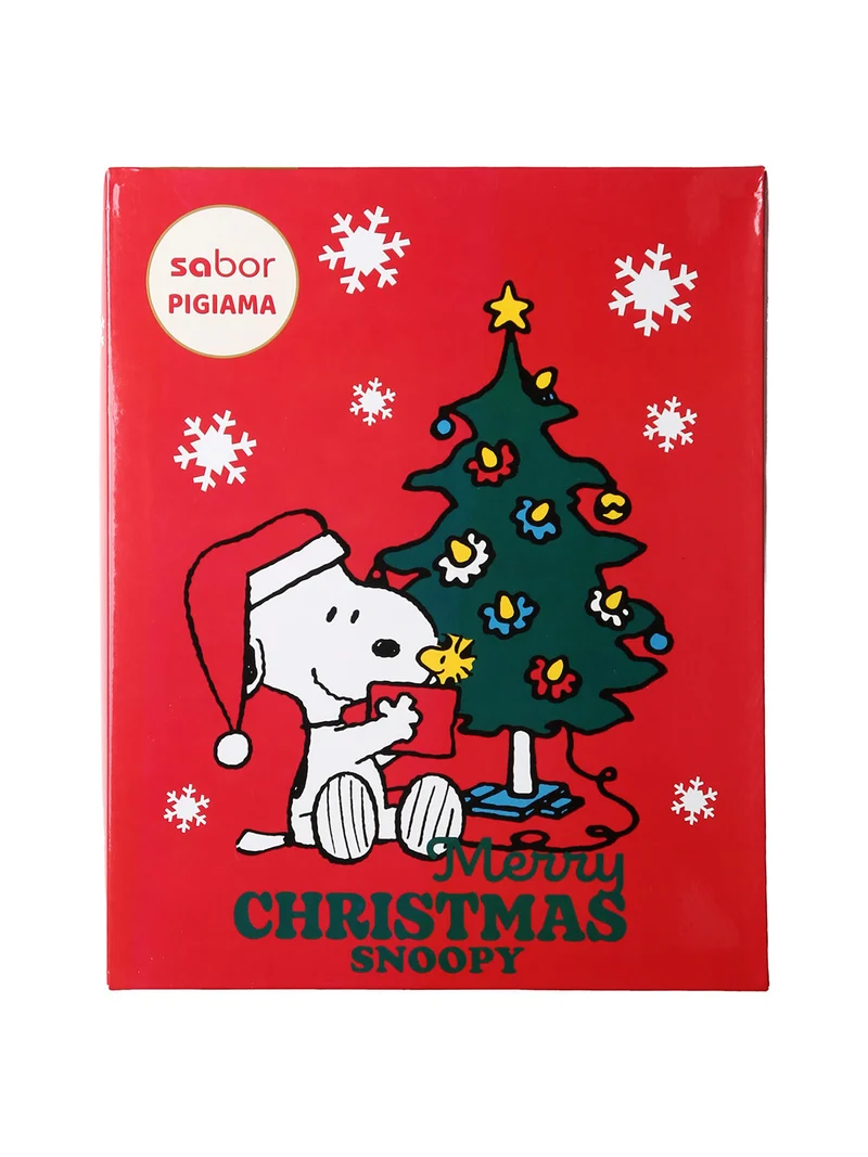 Snoopy pigiama natalizio da bambino in cotone - rosso