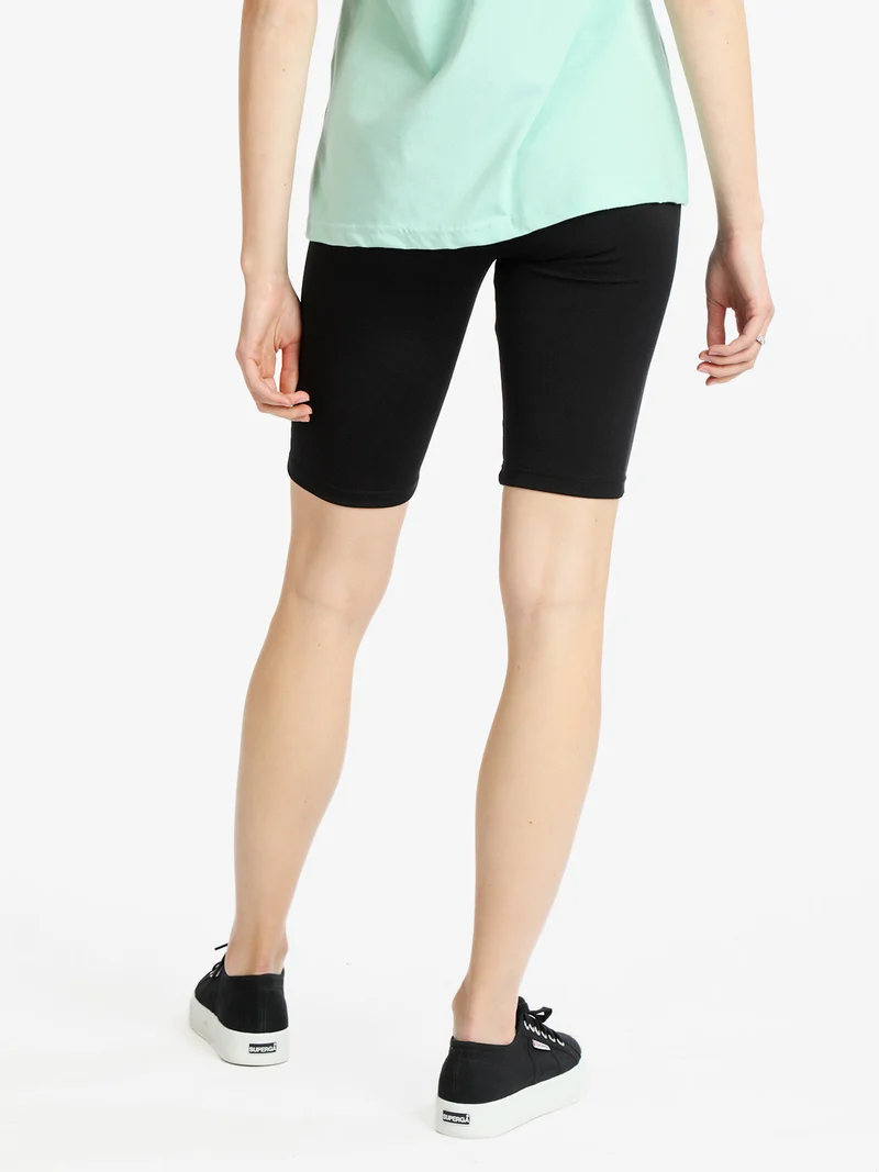 Leggings sportivi corti donna effetto push up - nero
