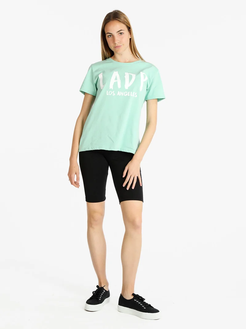 Leggings sportivi corti donna effetto push up - nero