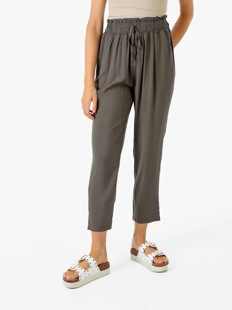 Pantaloni da donna estivi in cotone - militare