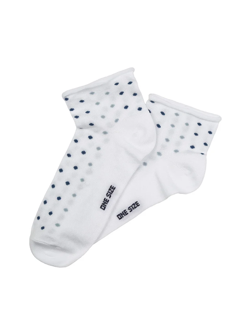 Calze corte da donna a pois - bianco