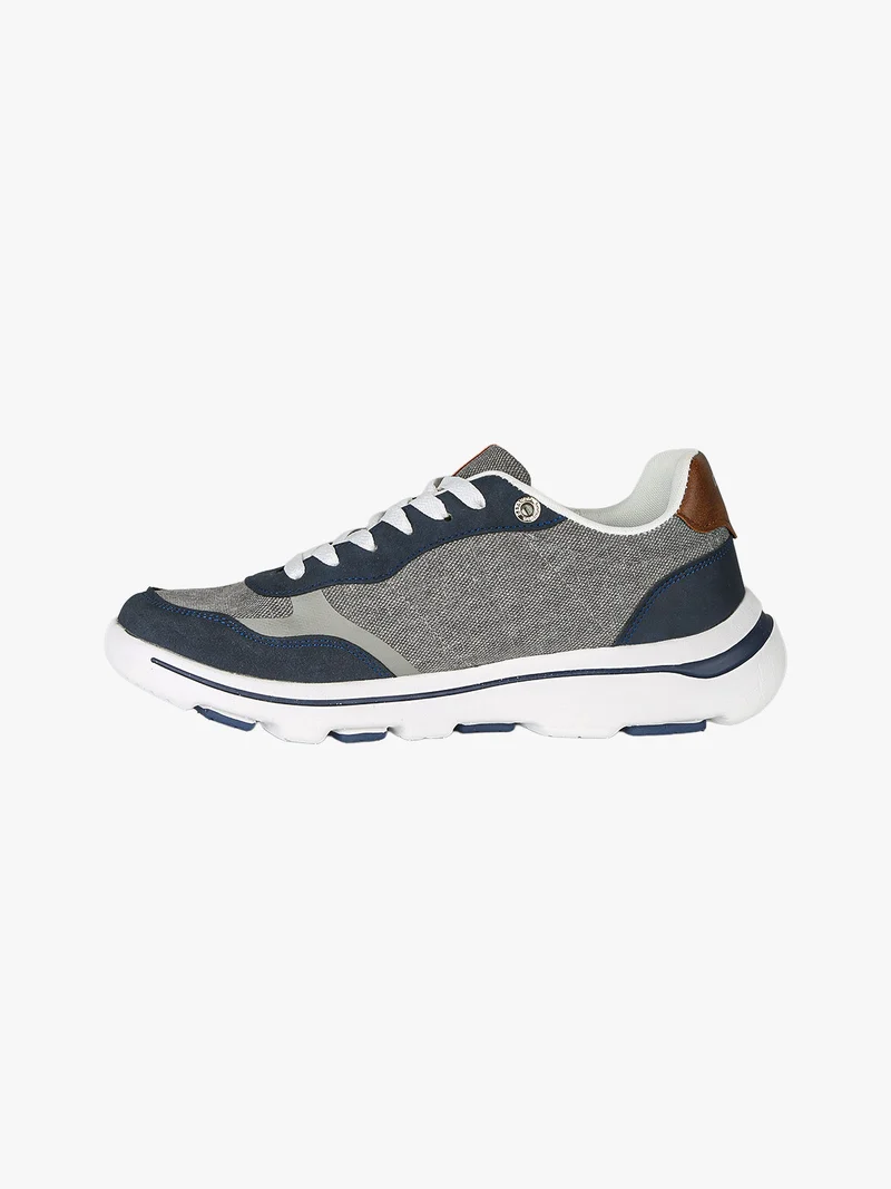 Sneakers stringate da uomo in tessuto - blu scuro