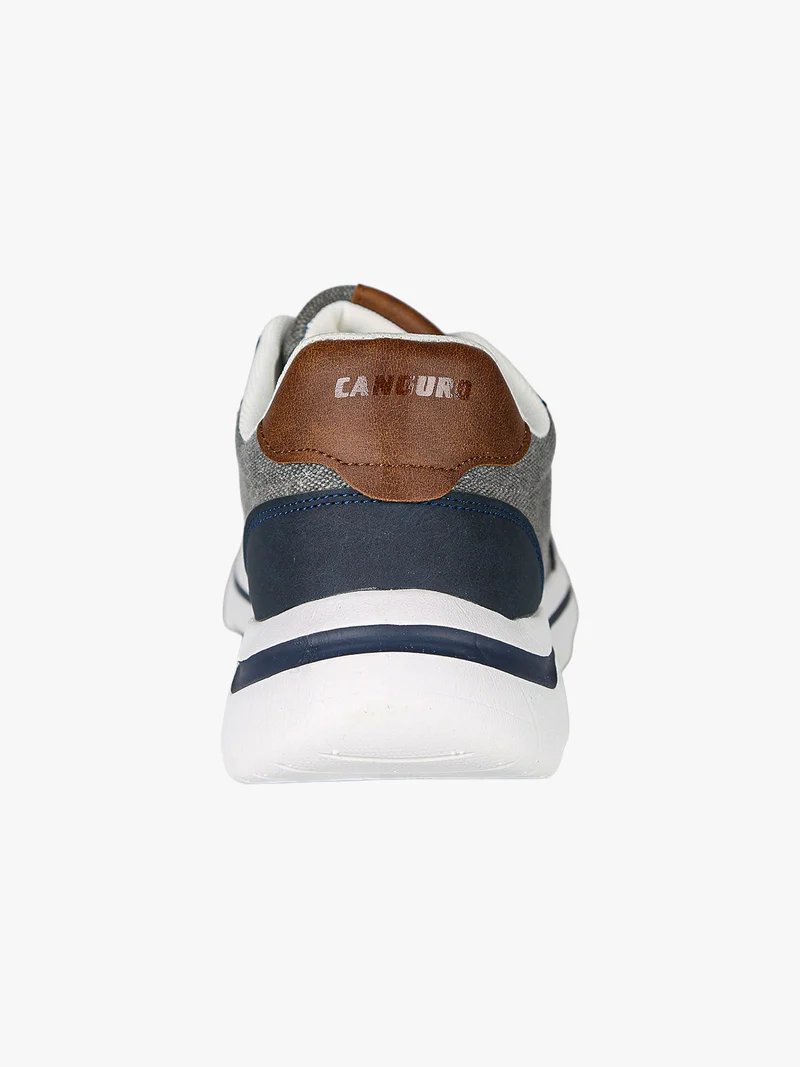 Sneakers stringate da uomo in tessuto - blu scuro