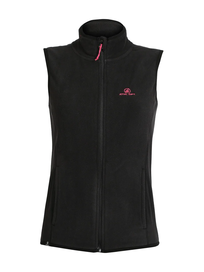 Gilet sportivo donna in pile - nero