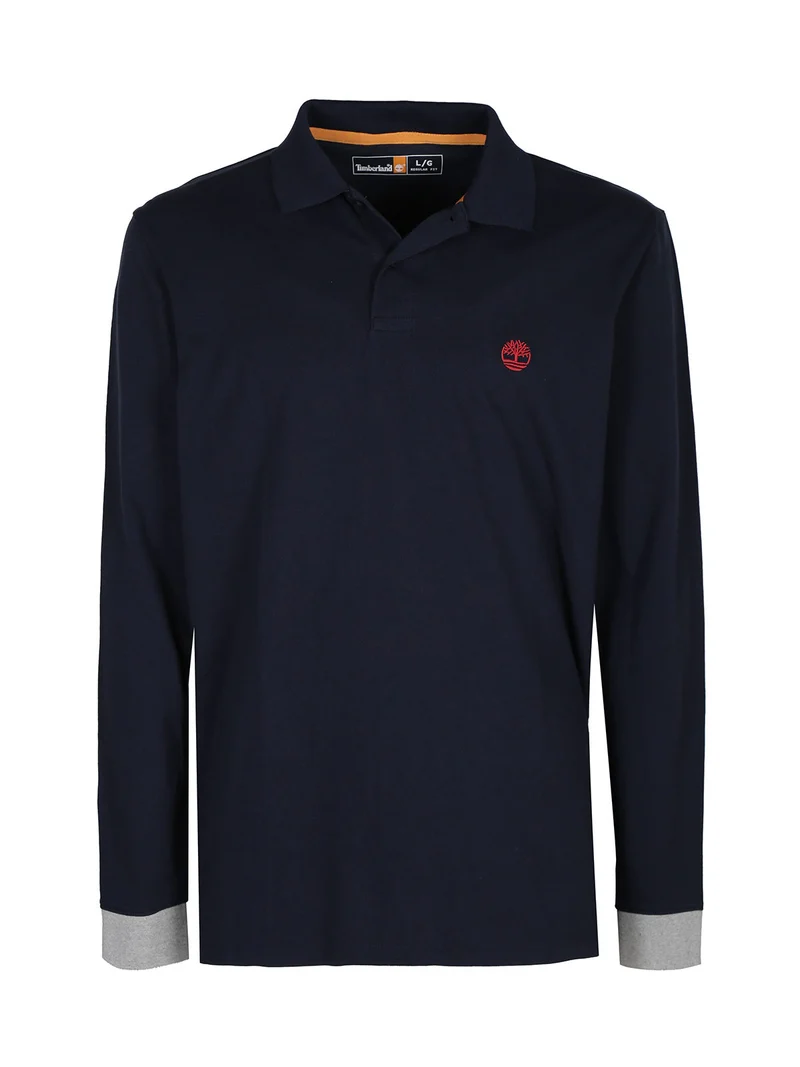 Polo da uomo manica lunga - blu scuro