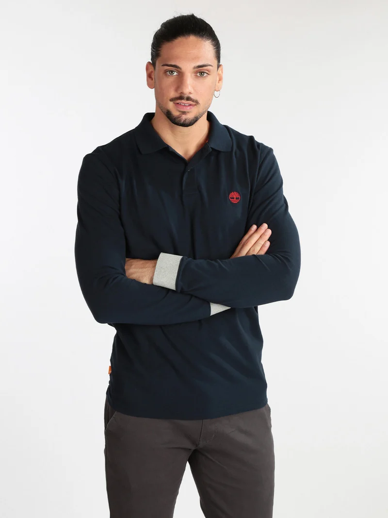 Polo da uomo manica lunga - blu scuro