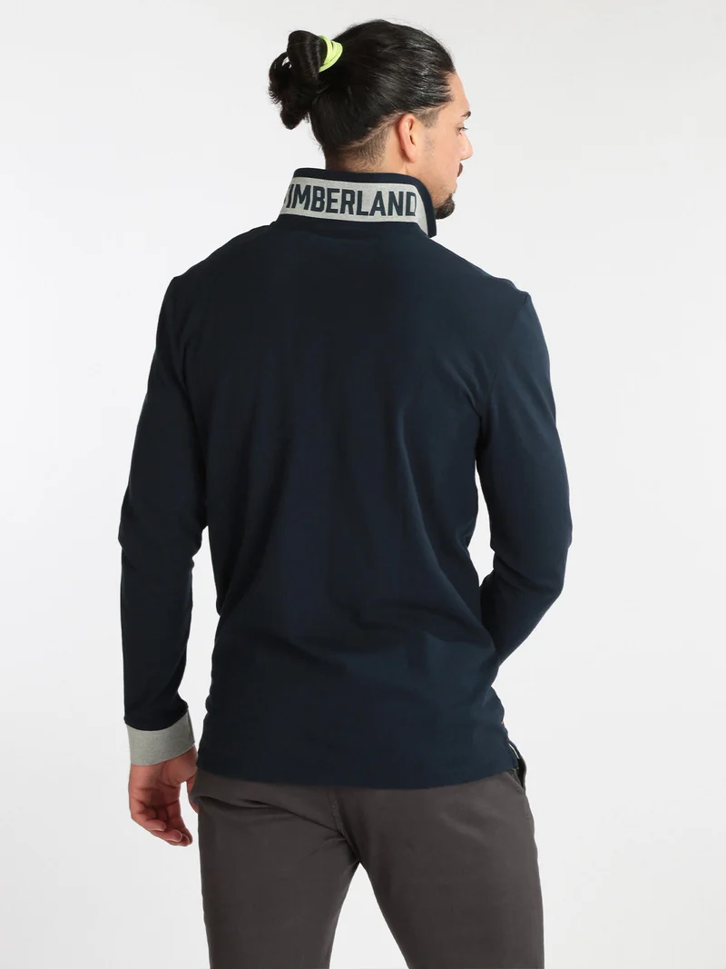 Polo da uomo manica lunga - blu scuro
