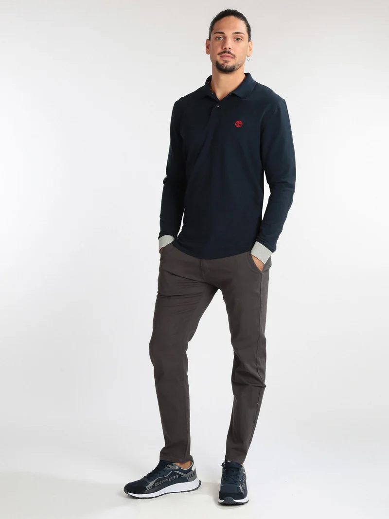 Polo da uomo manica lunga - blu scuro