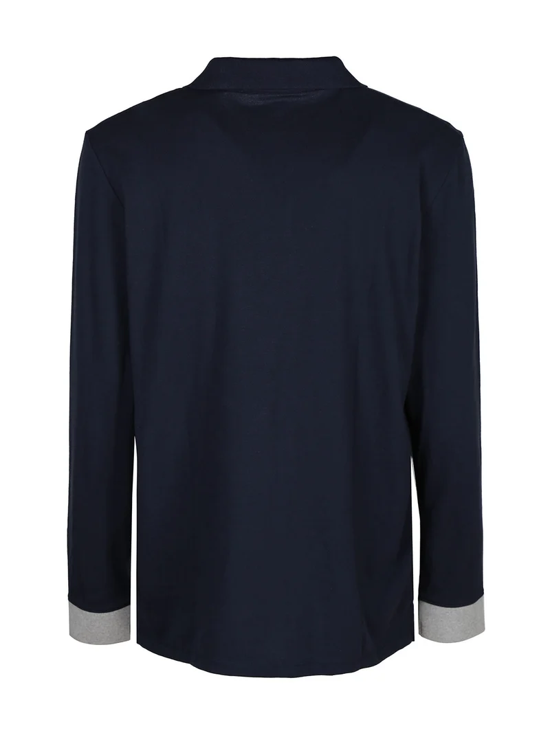 Polo da uomo manica lunga - blu scuro