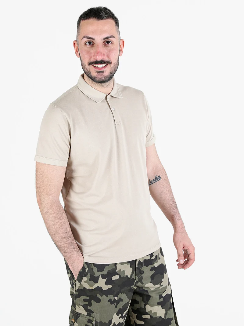 Polo da uomo a maniche corte - sabbia