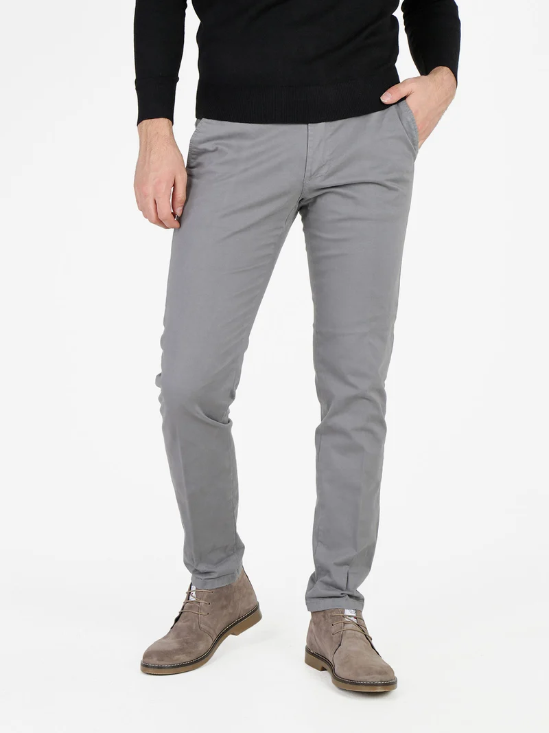 Pantaloni da uomo in cotone slim fit - grigio