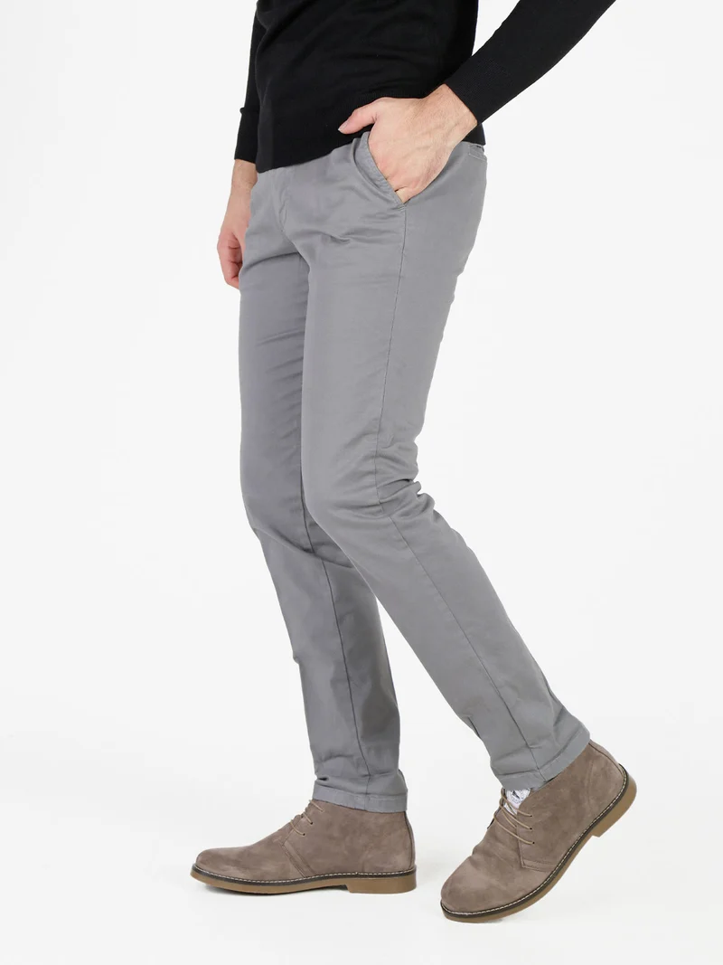 Pantaloni da uomo in cotone slim fit - grigio