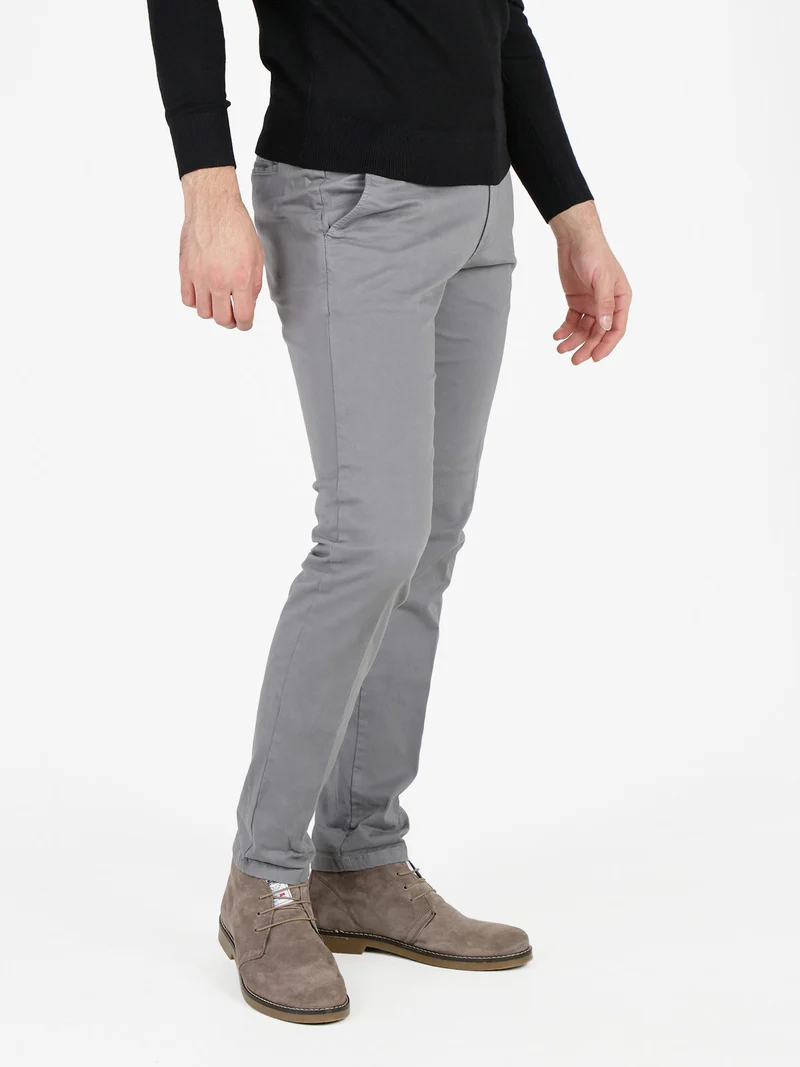 Pantaloni da uomo in cotone slim fit - grigio
