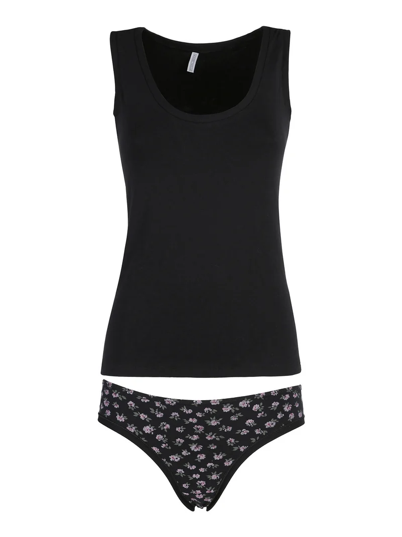 Coordinato donna intimo con top e slip - nero