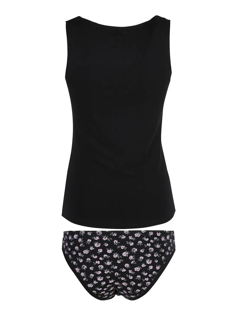 Coordinato donna intimo con top e slip - nero