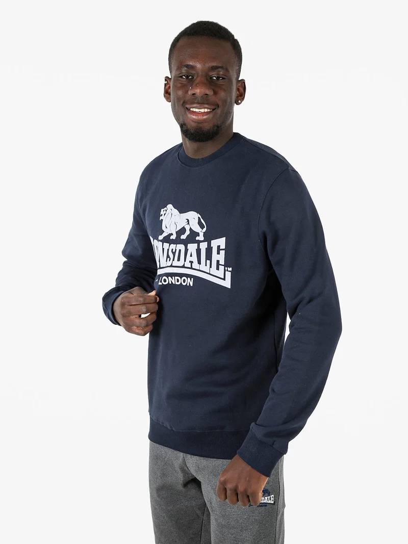 Felpa girocollo da uomo con logo - blu scuro