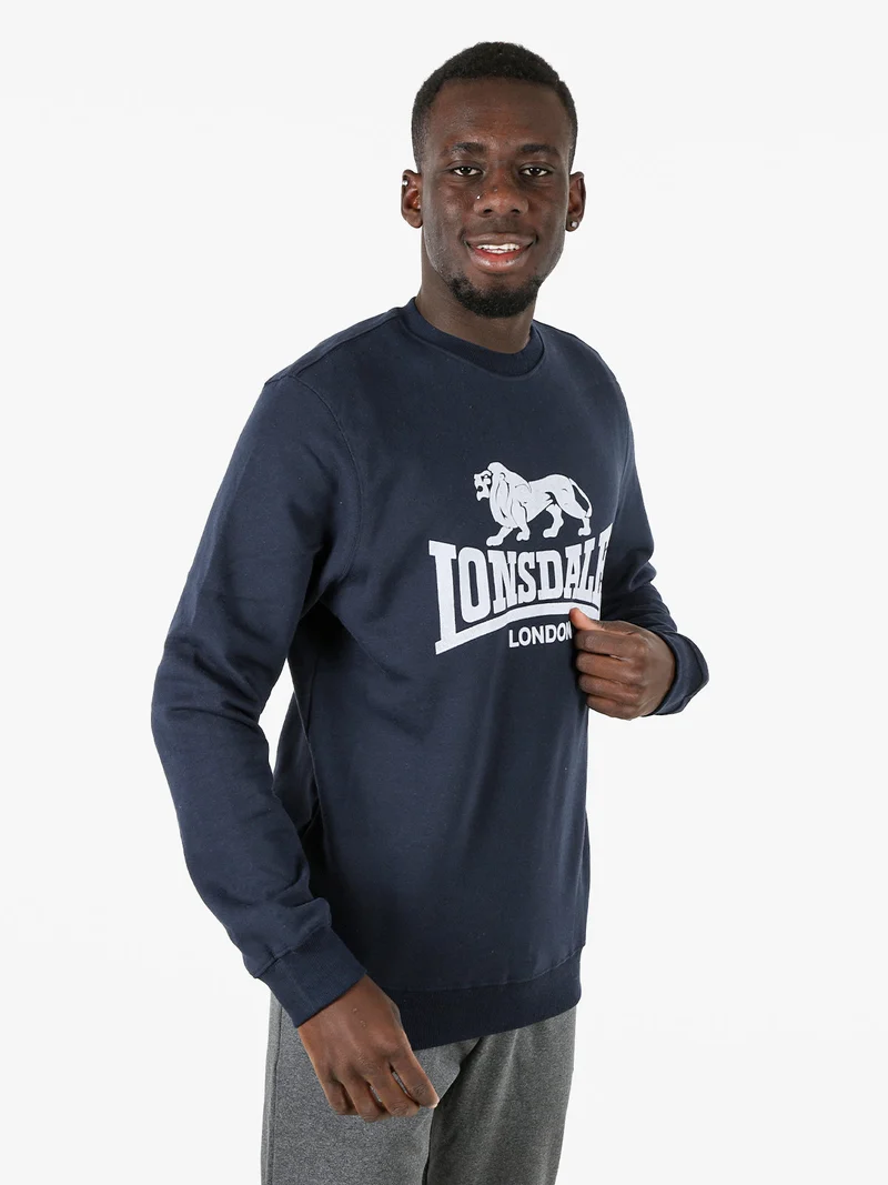 Felpa girocollo da uomo con logo - blu scuro