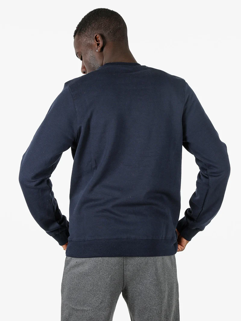 Felpa girocollo da uomo con logo - blu scuro