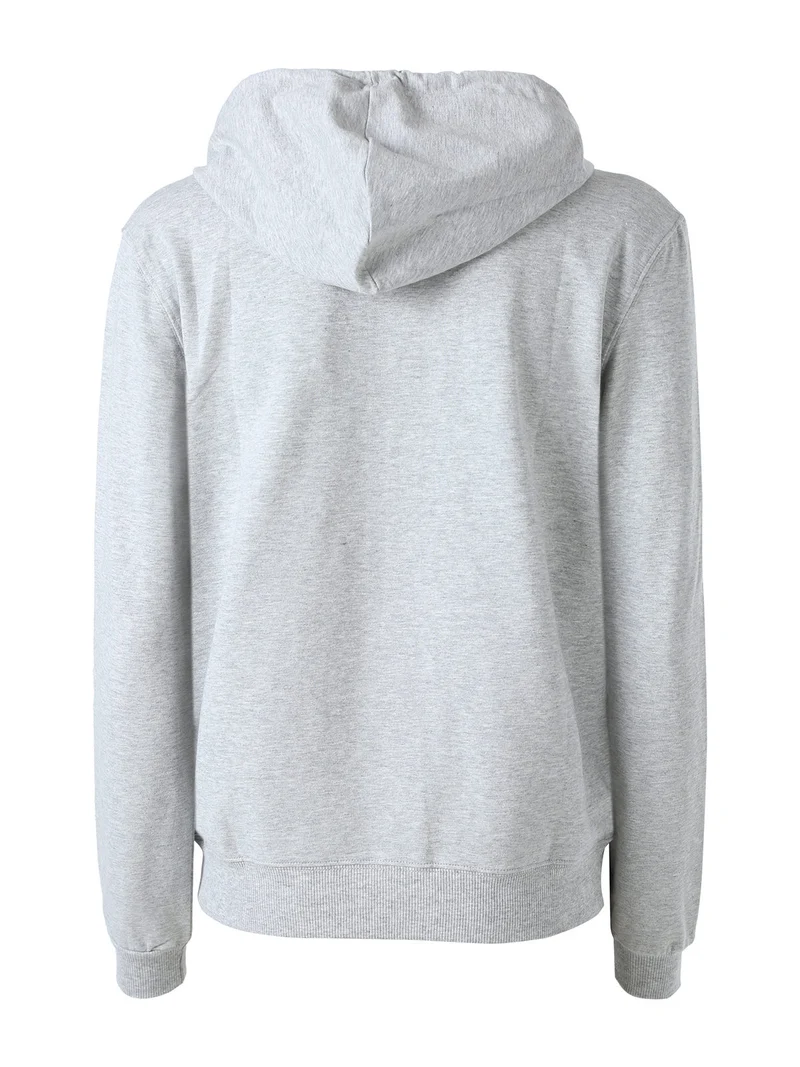 Felpa da donna con cappuccio e zip intera - grigio