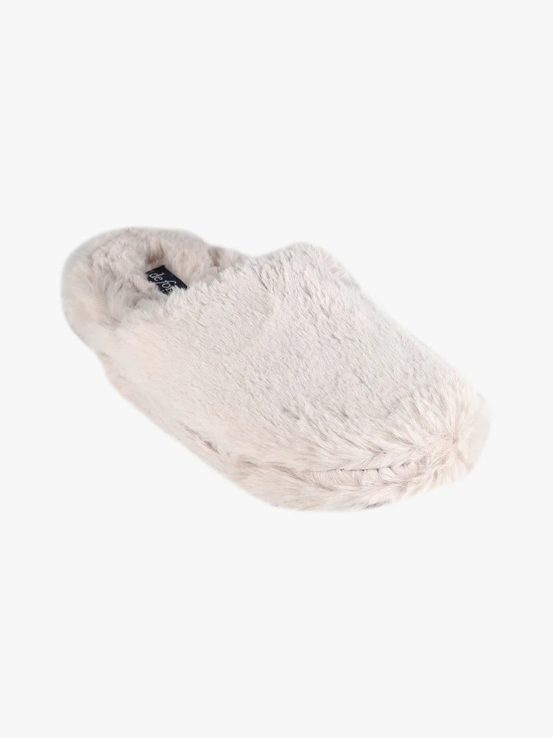 Pantofole donna avvolgenti in ecopelo - beige