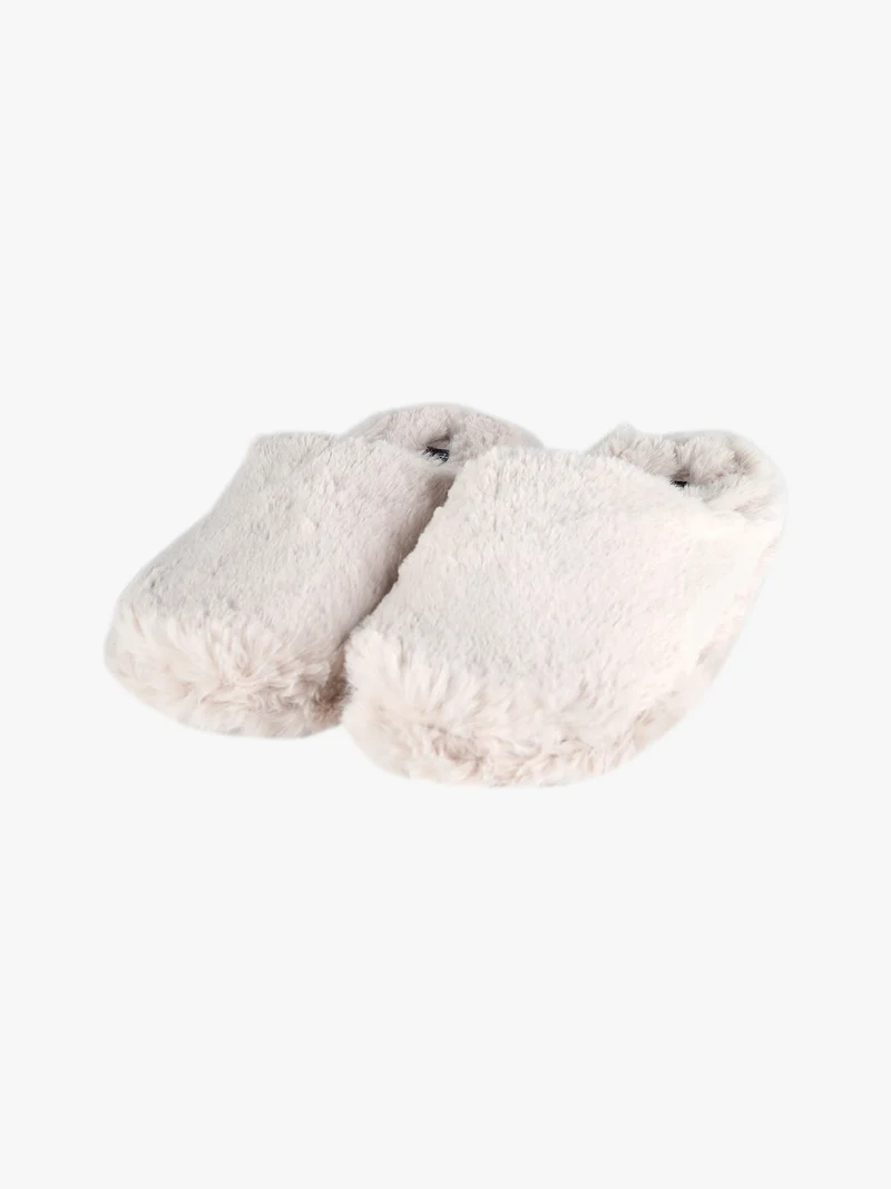 Pantofole donna avvolgenti in ecopelo - beige