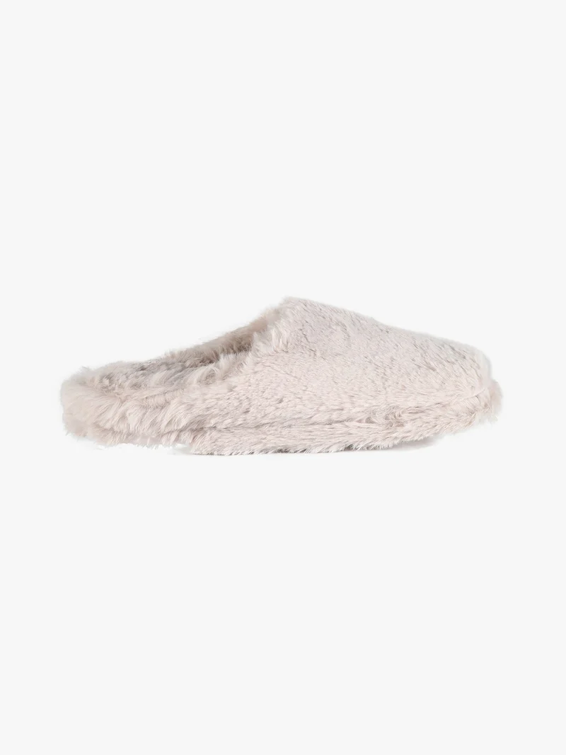 Pantofole donna avvolgenti in ecopelo - beige
