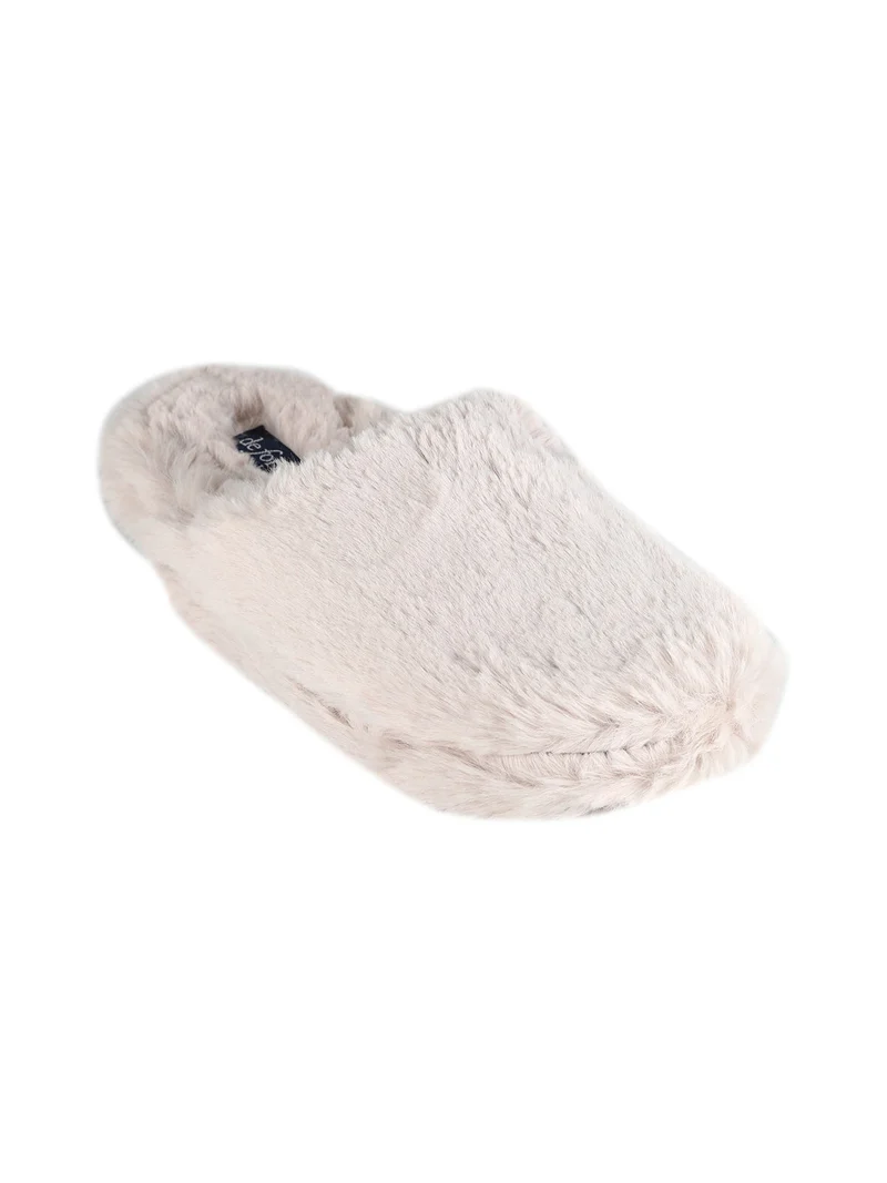 Pantofole donna avvolgenti in ecopelo - beige