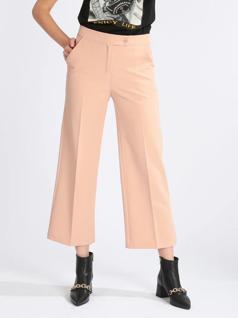 Pantaloni cropped da donna - rosa