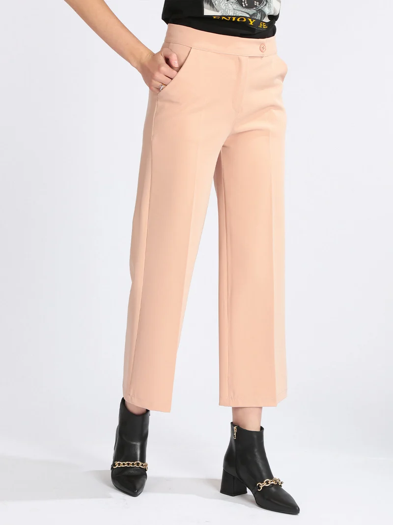 Pantaloni cropped da donna - rosa