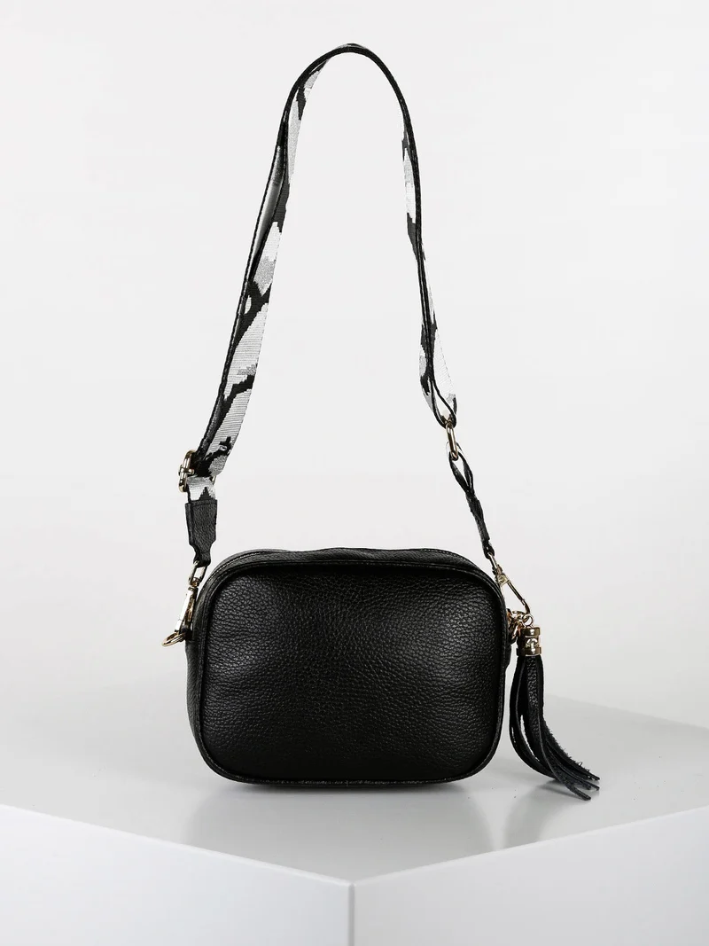 Borsa a tracolla in pelle - nero