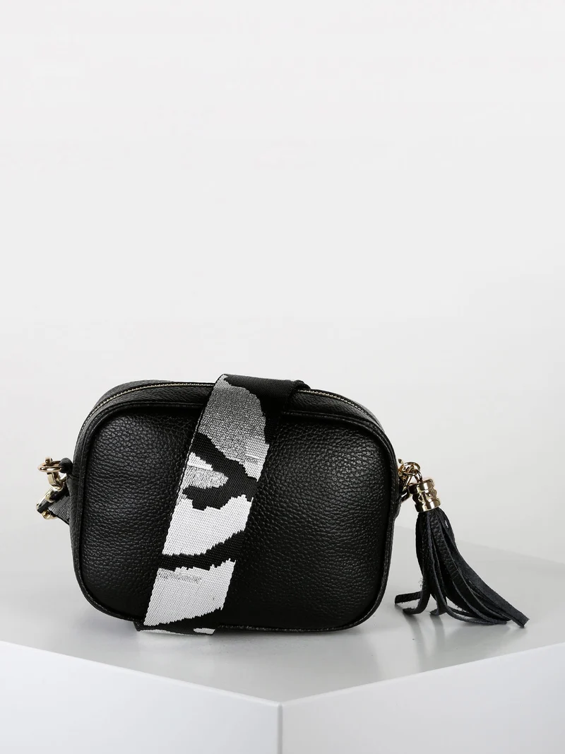 Borsa a tracolla in pelle - nero