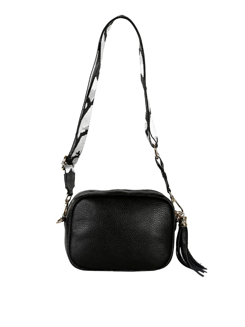 Borsa a tracolla in pelle - nero