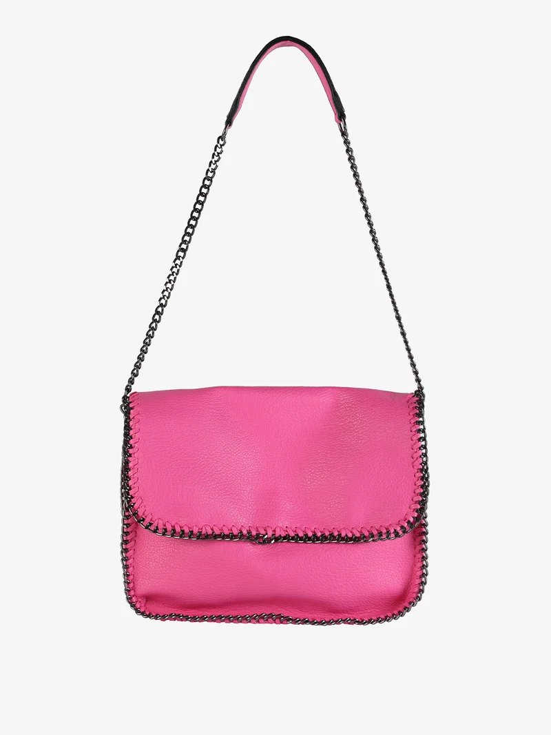 Borsa donna con manico a catena - fucsia