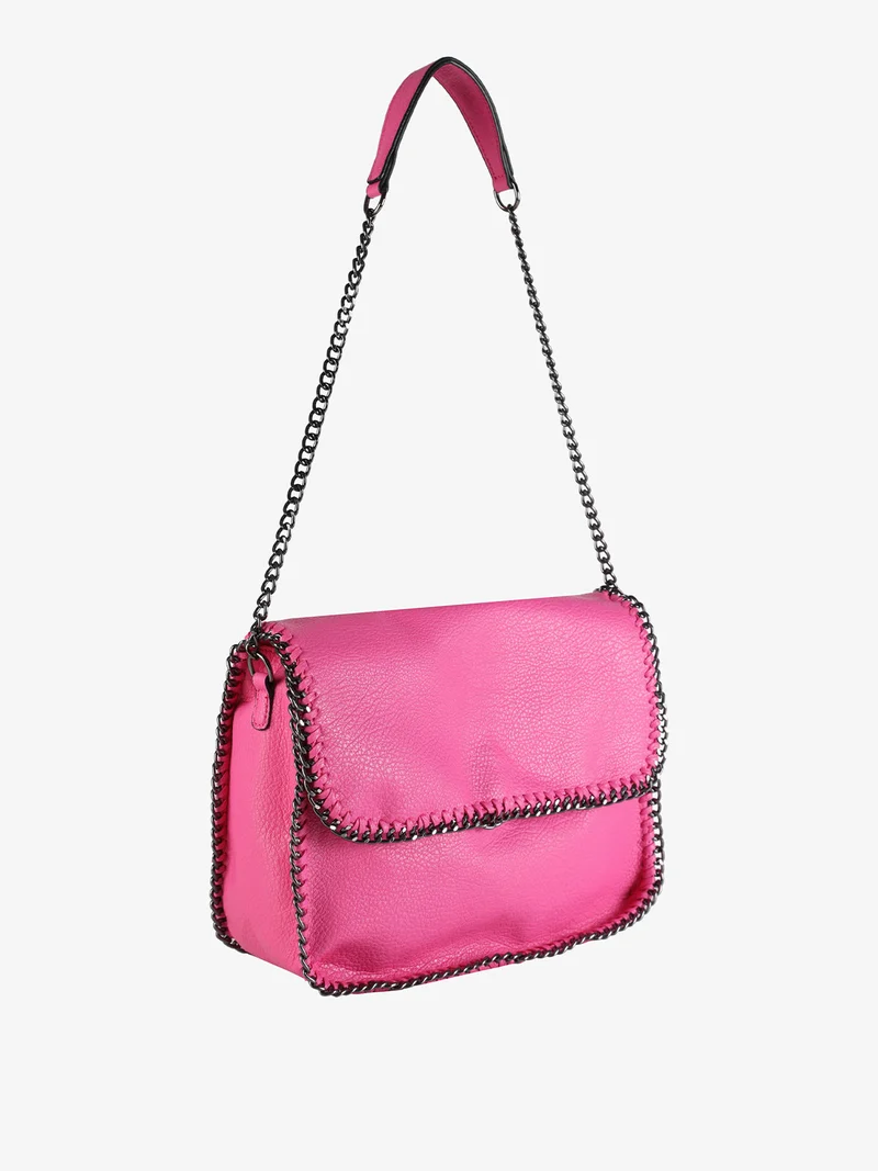 Borsa donna con manico a catena - fucsia