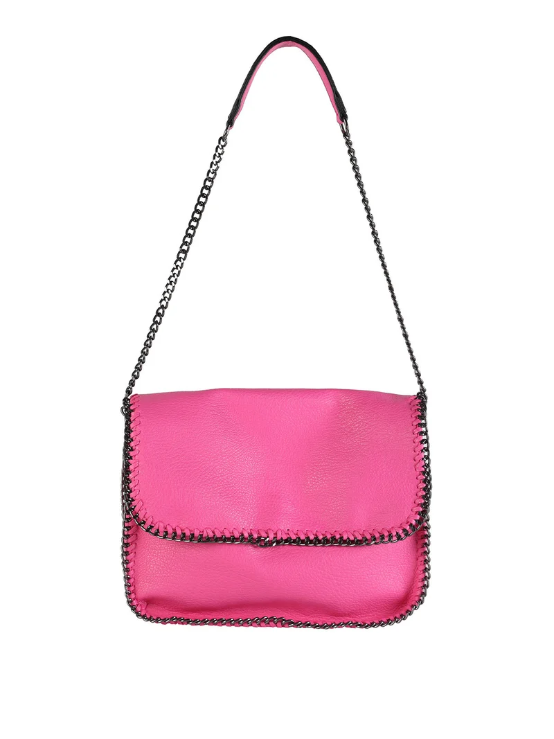 Borsa donna con manico a catena - fucsia