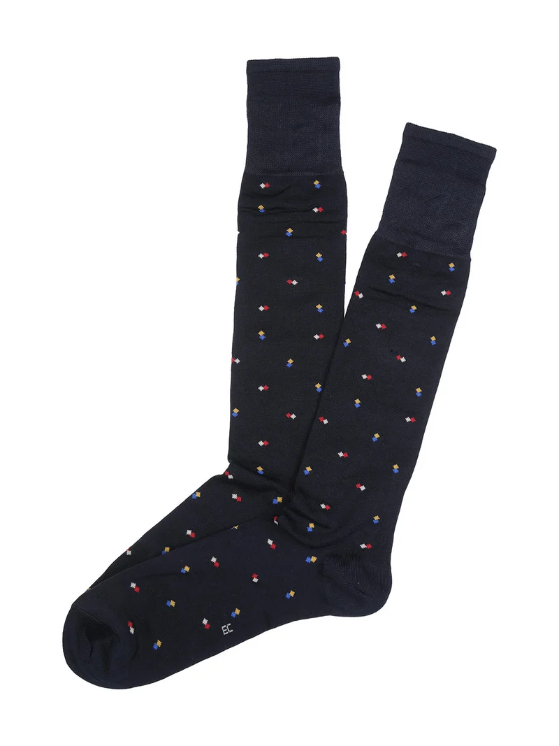 Calze lunghe da uomo in cotone mercerizzato - blu