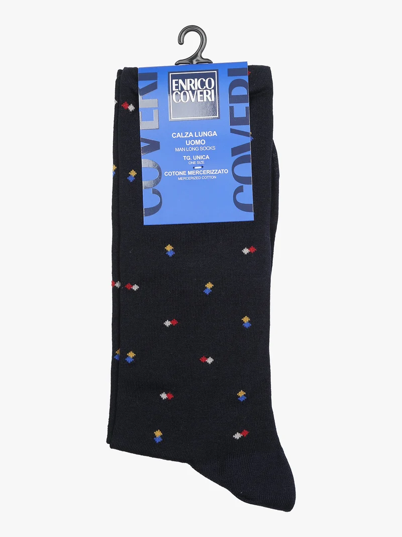 Calze lunghe da uomo in cotone mercerizzato - blu