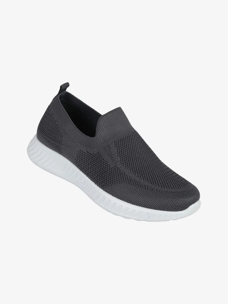 Sneakers da uomo slip on in maglia - grigio scuro