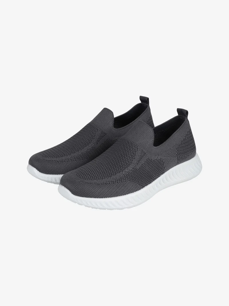 Sneakers da uomo slip on in maglia - grigio scuro