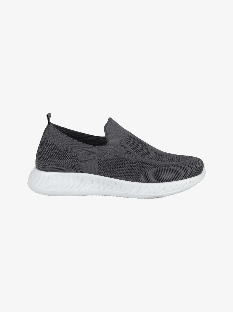 Sneakers da uomo slip on in maglia - grigio scuro