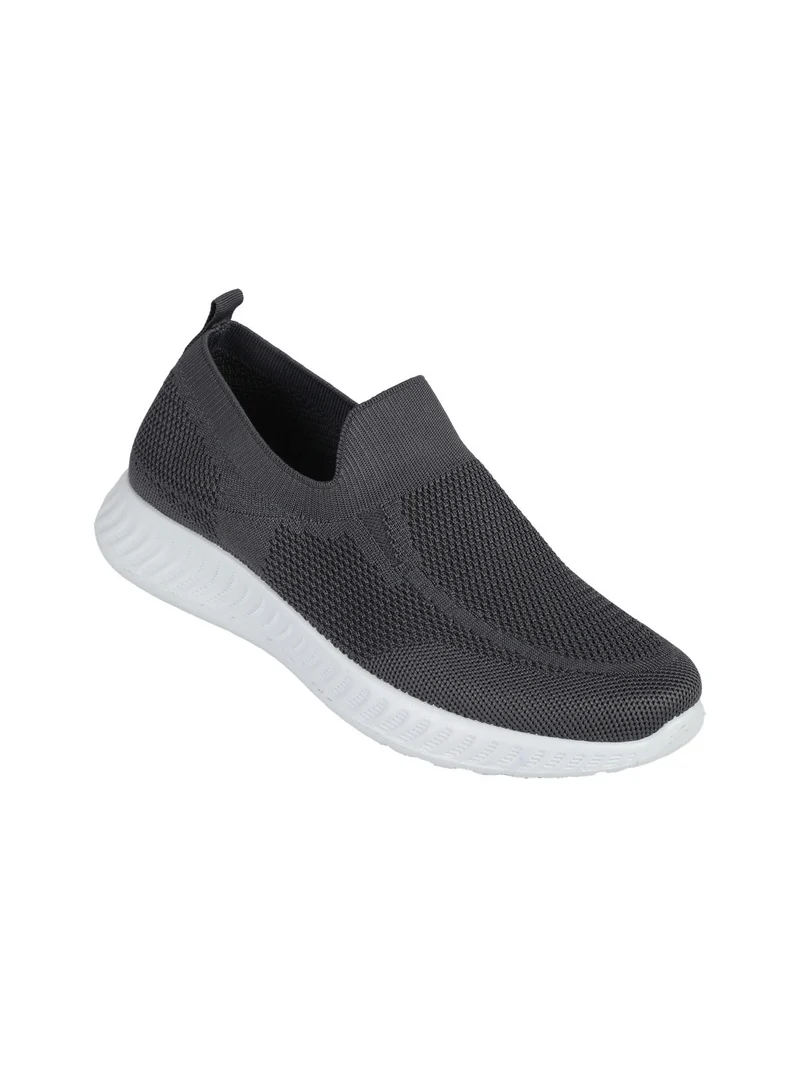 Sneakers da uomo slip on in maglia - grigio scuro