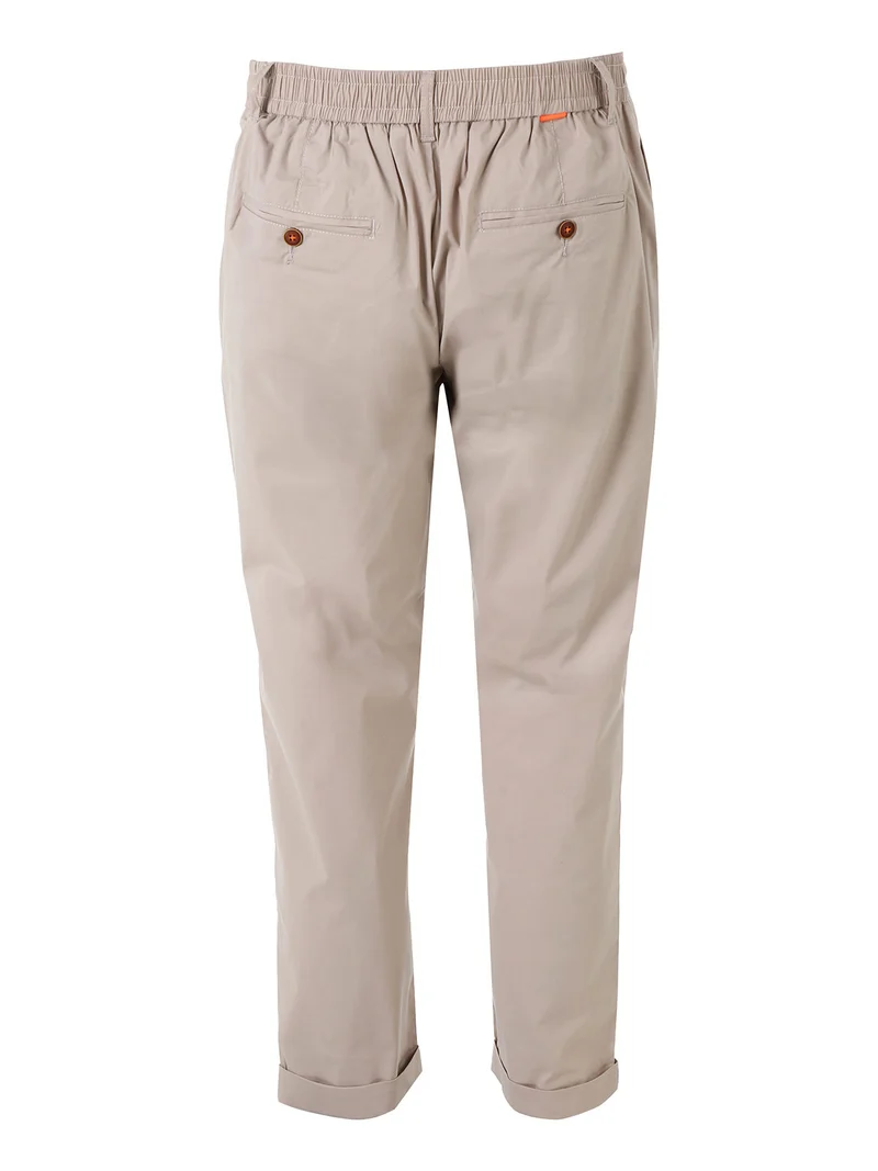 Pantaloni da uomo in cotone tecnico con coulisse - sabbia