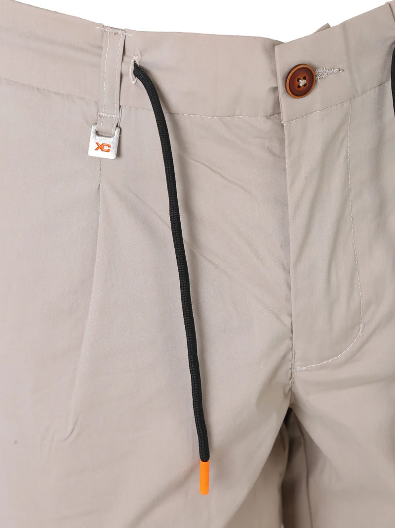 Pantaloni da uomo in cotone tecnico con coulisse - sabbia