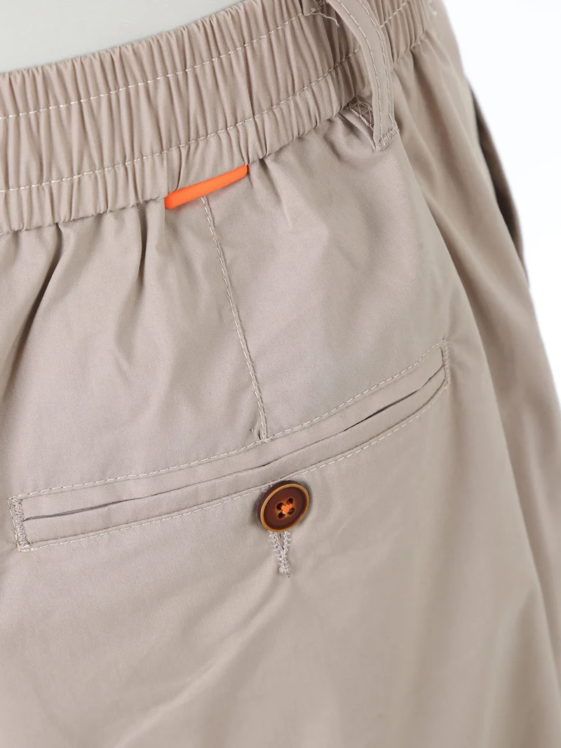 Pantaloni da uomo in cotone tecnico con coulisse - sabbia
