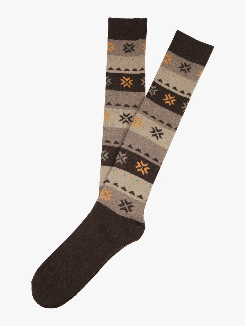 Calze lunghe da uomo in misto lana alpaca - marrone