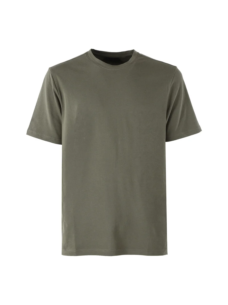 T-shirt girocollo da uomo in cotone - militare
